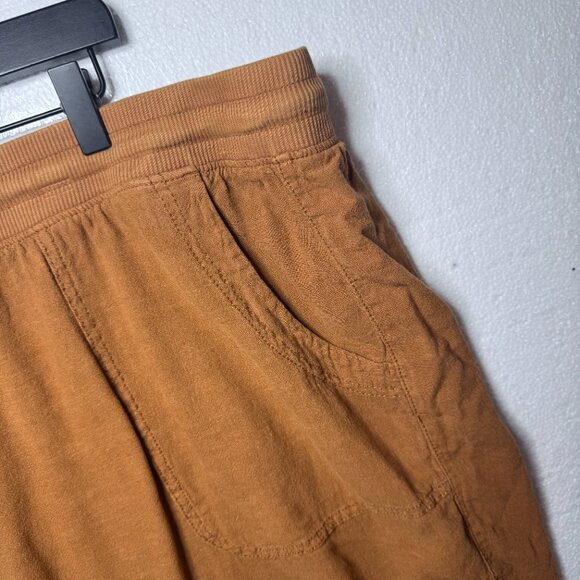 EVRI Womens Plus Sz 22 W Brown Elastic Waist Stretchy Casual Linen Blend Shorts - Picture 5 of 10